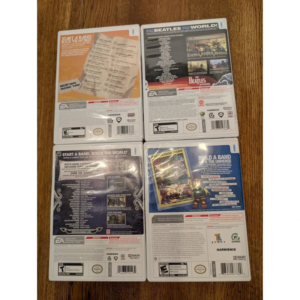 Wii 4 Pack/Rock Band Games/Country Track Pack/Lego/Rock Band 2/Beatles/UNTESTED‎